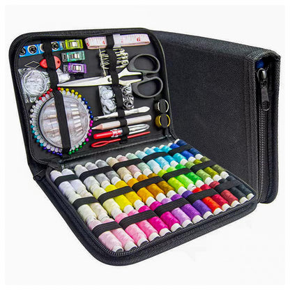 JUNING Sewing Kit with Case Portable Sewing Supplies for Home Traveler, Adults, Beginner, Emergency, Contains Thread, Scissors, Needles,Measuring Tape